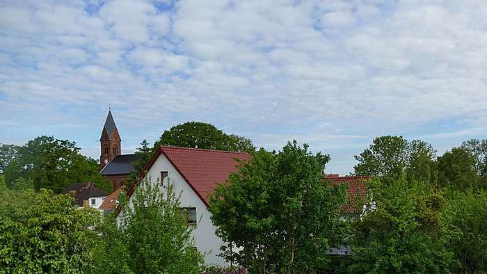 Blick Richtung Wiecker Kirche